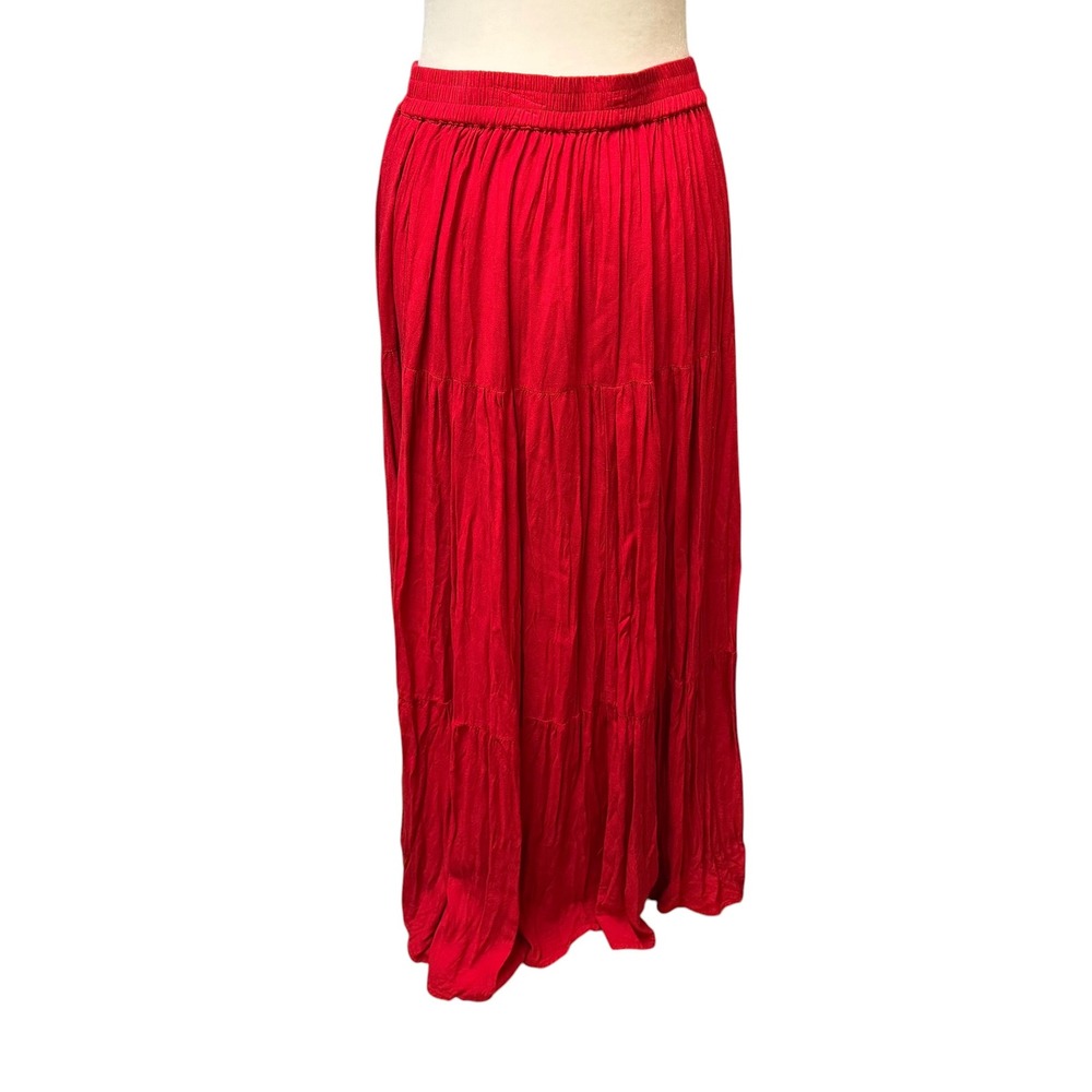 Vtg 90s Y2k Maxi Skirt Women L Tier Boho Cowgirl Chic Flowy Cottagecore Festival - Picture 2 of 11